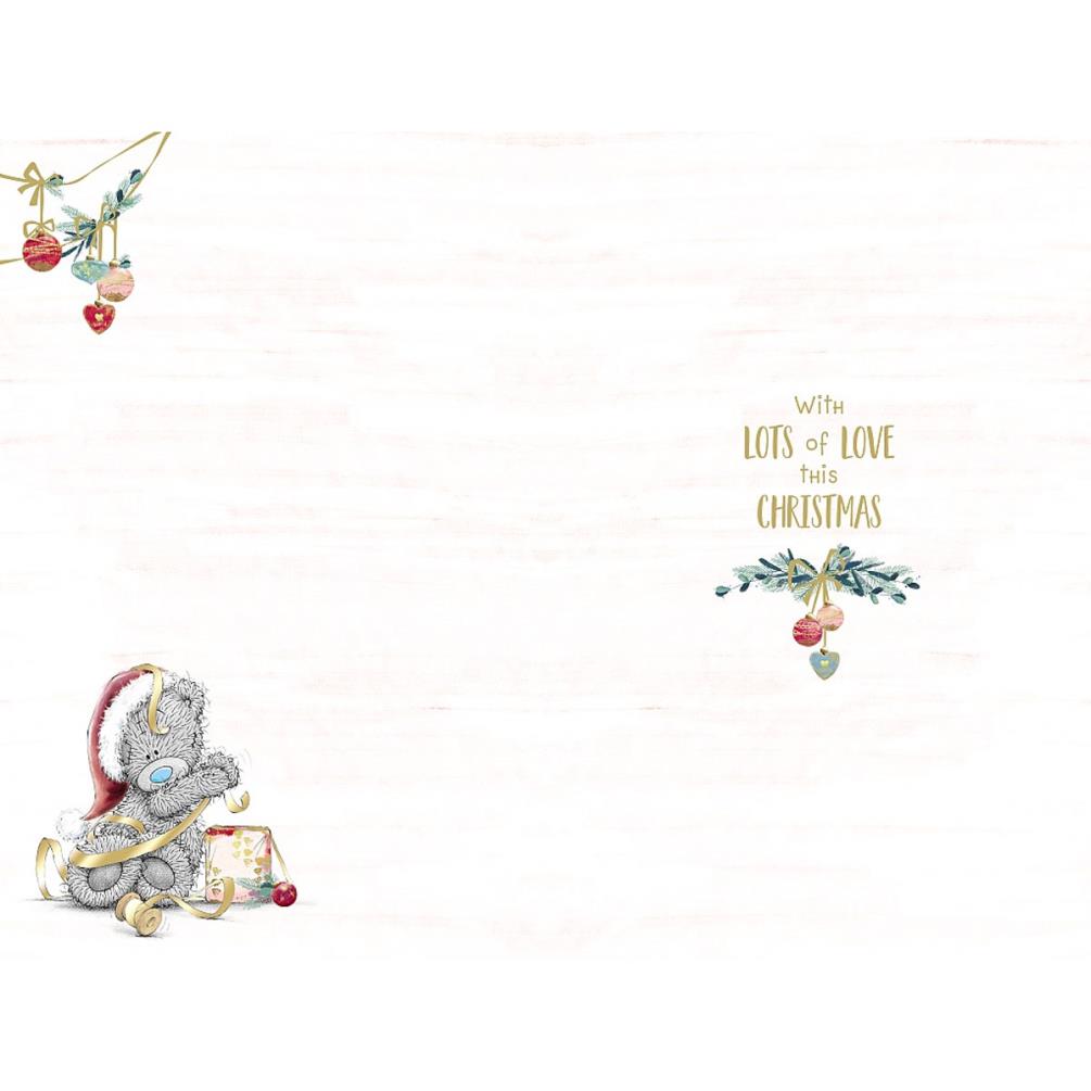 Great Granddaughter Holding Gift Me to You Bear Christmas Card Extra Image 1